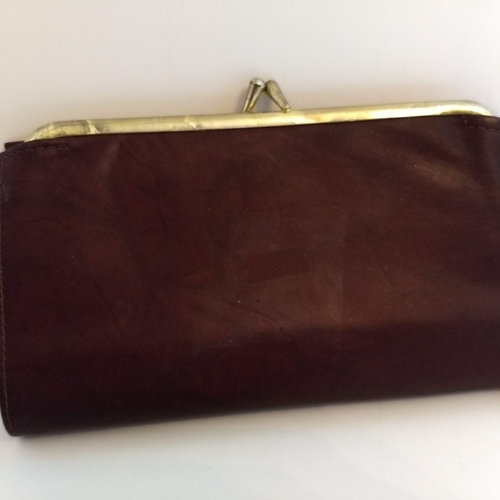 VINTAGE BROWN/BURGUNDY TOP GRAIN COWHIDE WALLET - Picture 2 of 7